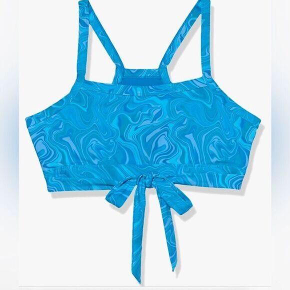 NWT EleVen Venus Williams Blue Marble Wrapped Sports Bra Athletic Tennis- Size L - Picture 1 of 9